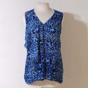4/$20 Vince Camuto Leopard Chiffon V-Neck Tank Top